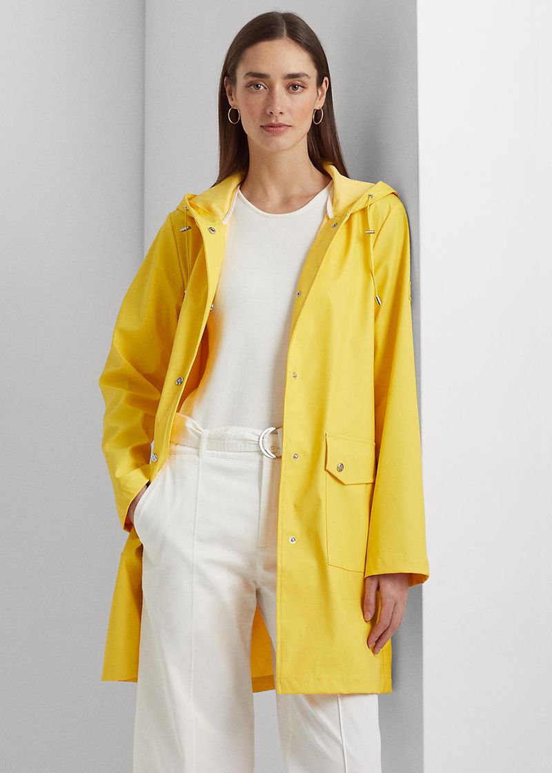 Chaqueta Lauren Mujer Waterproof Sin Capucha Raincoat Chile Amarillo OZKTU-9345